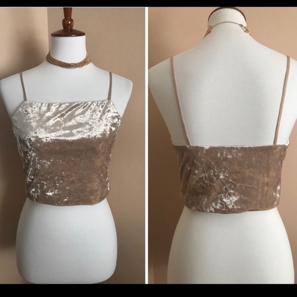 Honey punch velour crop top size M - Picture 2 of 6
